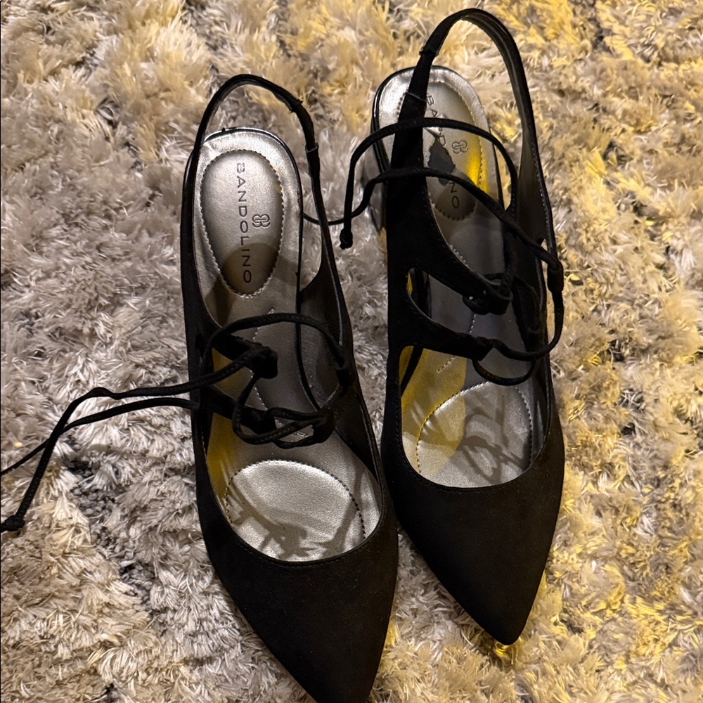 Bandolino Black Lace-Up Heels
